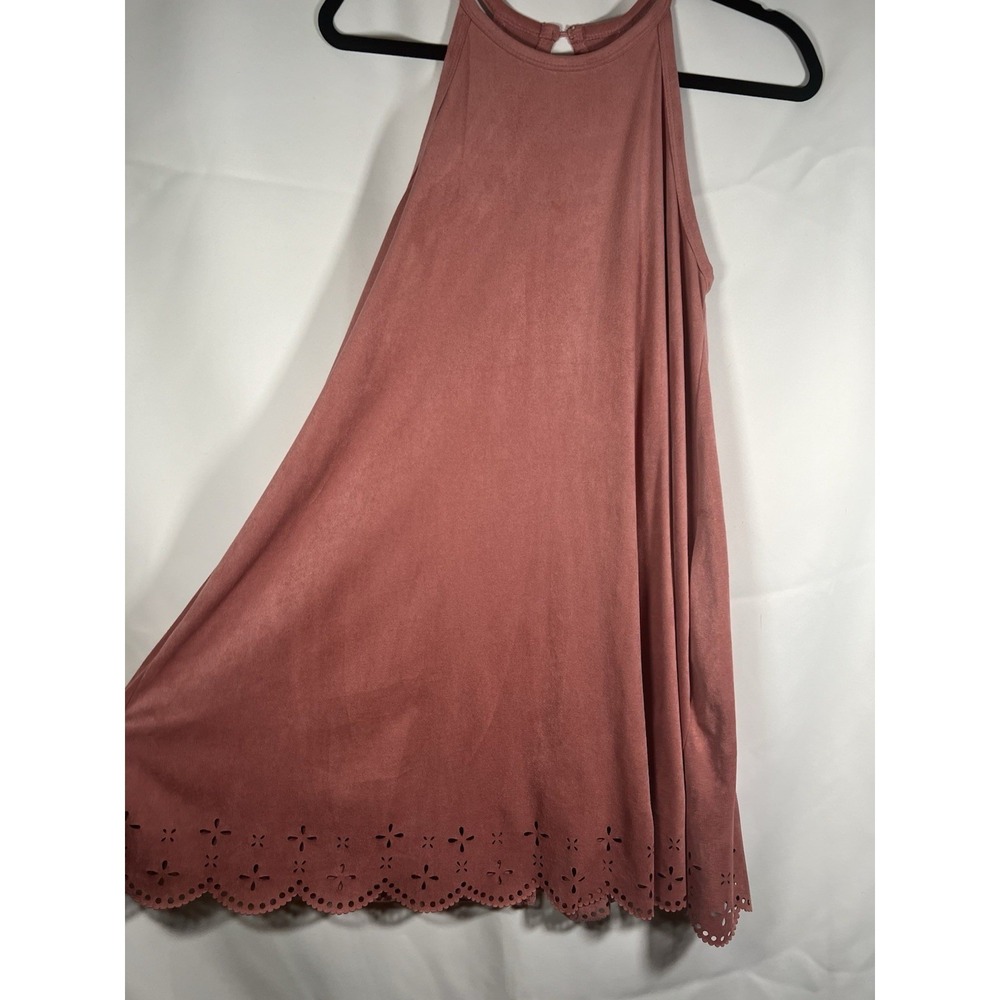 Alya Women's Pink Faux Suede Sleeveless Dress Size S Cutouts Springs Wedding
